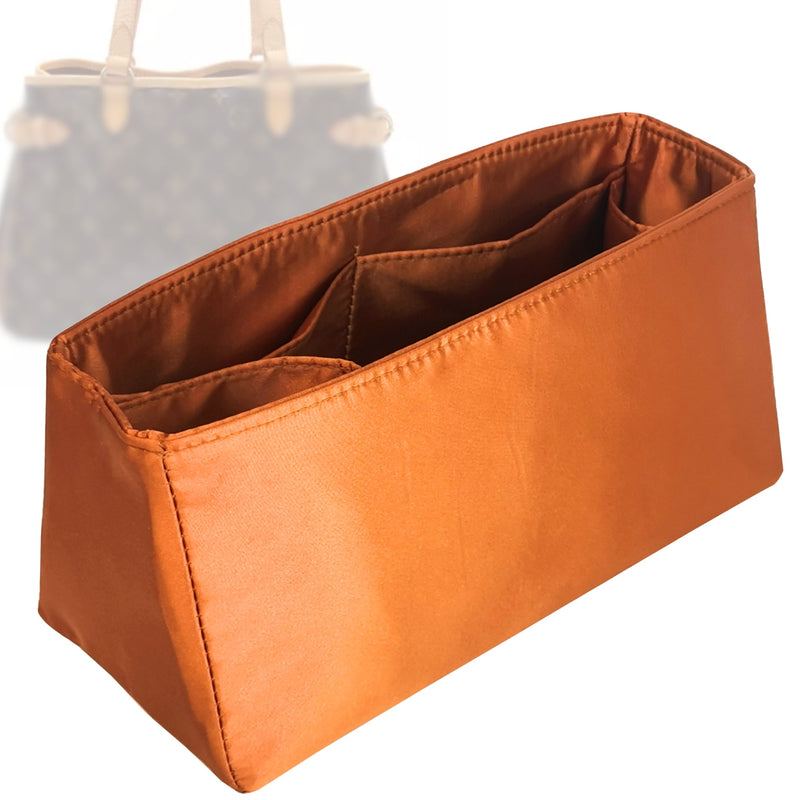 Organizer for [Batignolles Horizontal, LV] Tote Purse Bag Insert Liner Shaper (Silk, Trapezoid Shape with Zip Pocket)