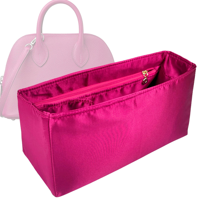 Organizer for [Bolide 35, Hermes] Tote Purse Bag Insert Liner Shaper (Silk, Trapezoid Shape with Zip Pocket)