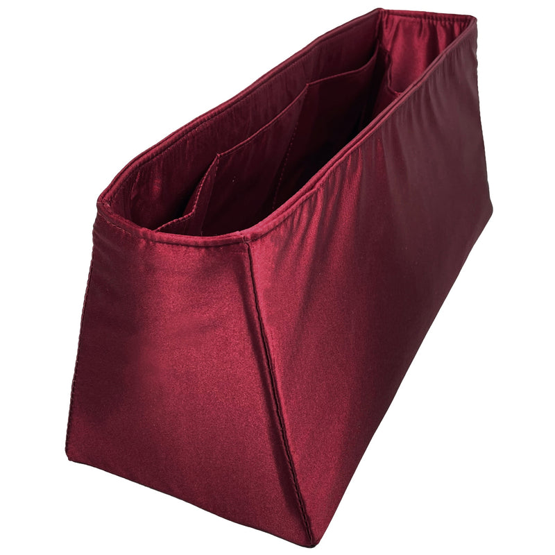 Organizer for [Large Flamenco Clutch, Loewe] Bag Insert (Silk, Trapezoid Shape with Zip Pocket)