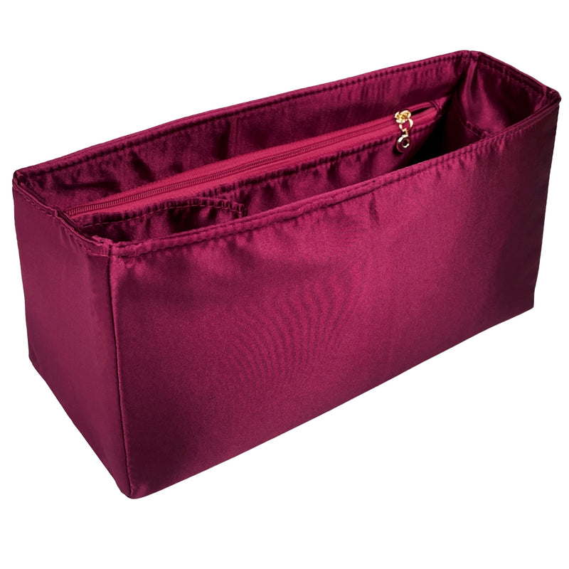 Organizer for [Low Key Hobo MM (Medium), LV] Bag Insert (Silk, Trapezoid Shape with Zip Pocket)