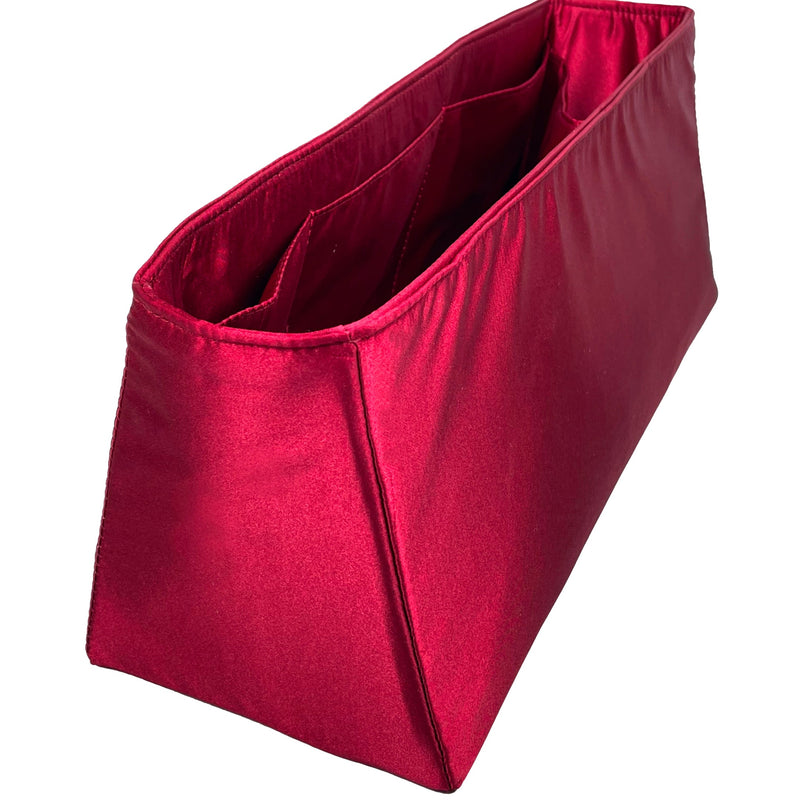 Organizer for [XL Flamenco Clutch, Loewe] Bag Insert (Silk, Trapezoid Shape with Zip Pocket)