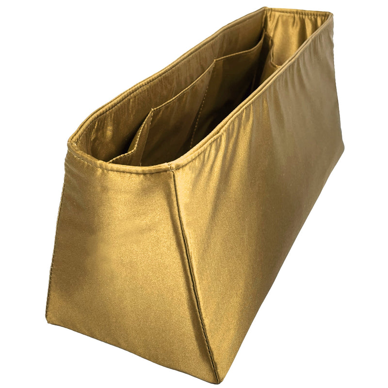 Organizer for [Flamenco Purse Bucket, Loewe] Bag Insert (Silk, Trapezoid Shape with Zip Pocket)