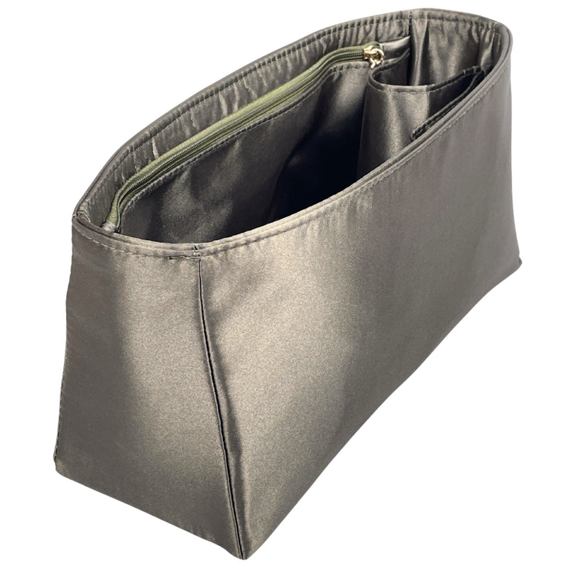 Organizer for [Chain Pouch, Bottega Veneta] Bag Insert (Silk, Trapezoid Shape with Zip Pocket)