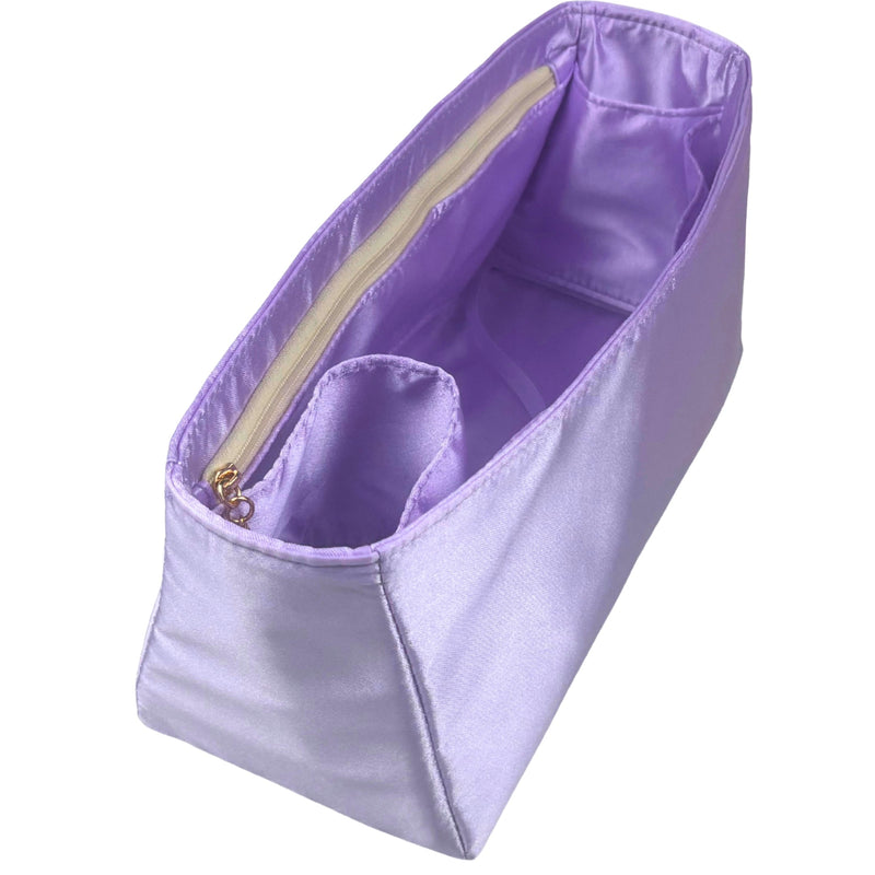 Organizer for [Nano Tote, Strathberry] Bag Insert (Silk, Trapezoid Shape with Zip Pocket)