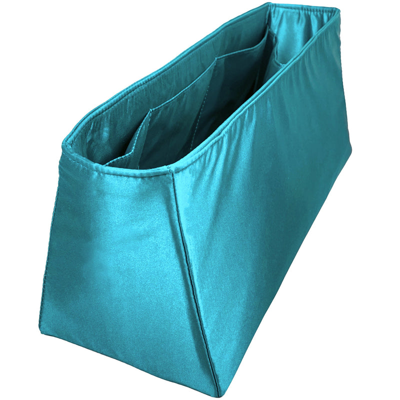 Organizer for [Flamenco Purse Bucket, Loewe] Bag Insert (Silk, Trapezoid Shape with Zip Pocket)