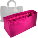 Organizer for [Diorissimo Small Bag, Dior] Tote Purse Bag Insert Liner Shaper (Silk, Trapezoid Shape with Zip Pocket)