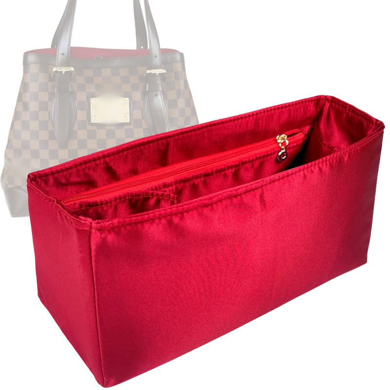 Organizer for [Hampstead MM, LV] Tote Purse Bag Insert Liner Shaper (Silk, Trapezoid Shape with Zip Pocket)