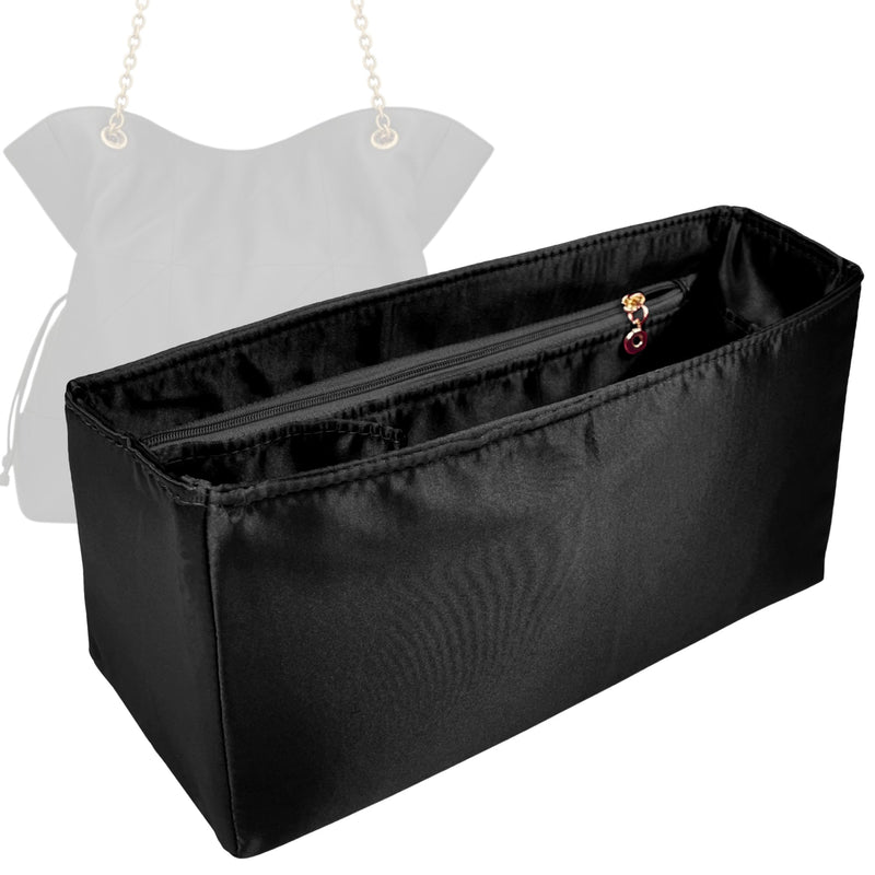 Organizer for [Jamie Shopping Bag, Saint Laurent (YSL)] Tote Purse Bag Insert Liner Shaper (Silk, Trapezoid Shape with Zip Pocket)