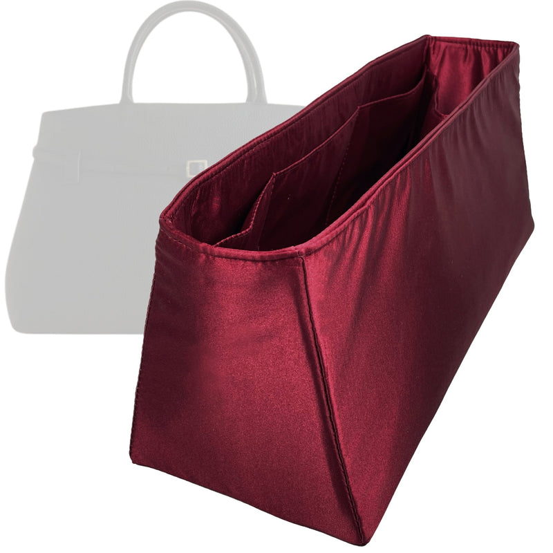 Organizer for [Le Cambon 40, Manu Atelier] Tote Purse Bag Insert Liner Shaper (Silk, Trapezoid Shape with Zip Pocket)