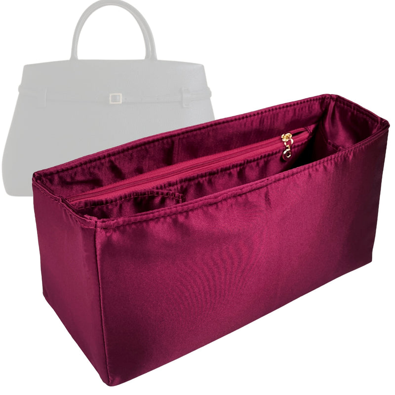 Organizer for [Le Cambon 40, Manu Atelier] Tote Purse Bag Insert Liner Shaper (Silk, Trapezoid Shape with Zip Pocket)