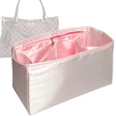 Organizer for [Lymington, LV] Tote Purse Bag Insert Liner Shaper (Silk, Trapezoid Shape with Zip Pocket)