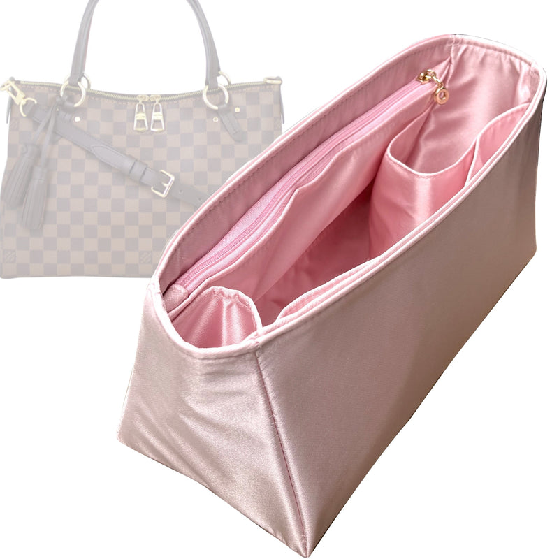 Organizer for [Lymington, LV] Tote Purse Bag Insert Liner Shaper (Silk, Trapezoid Shape with Zip Pocket)