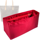 Organizer for [Mezzo, LV] Tote Purse Bag Insert Liner Shaper (Silk, Trapezoid Shape with Zip Pocket)