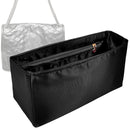 Organizer for [NIKI Oversized, Saint Laurent (YSL)] Tote Purse Bag Insert Liner Shaper (Silk, Trapezoid Shape with Zip Pocket)