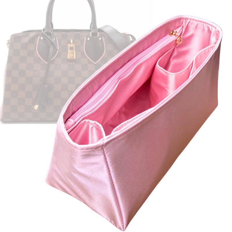 Organizer for [Normandy, LV] Tote Purse Bag Insert Liner Shaper (Silk, Trapezoid Shape with Zip Pocket)