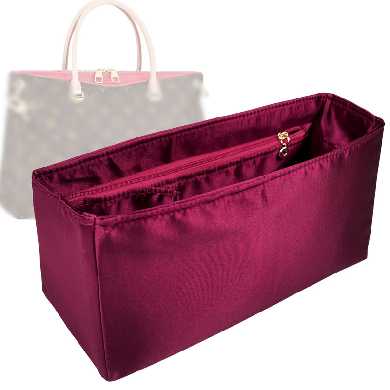 Organizer for [Pallas MM, LV] Tote Purse Bag Insert Liner Shaper (Silk, Trapezoid Shape with Zip Pocket)