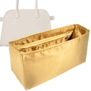 Organizer for [Soft Margaux 17 Bag in Leather, The Row] Tote Purse Bag Insert Liner Shaper (Silk, Trapezoid Shape with Zip Pocket)