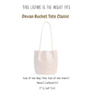 Organizer for [Devan Bucket Tote Classic, Portland Leather Goods] Bag Insert (Felt, Long Zip and Open Compartment)