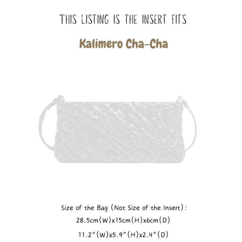 Organizer for [Kalimero Cha-Cha, Bottega Veneta] Bag Insert (Felt, Slim with Zip Pocket)