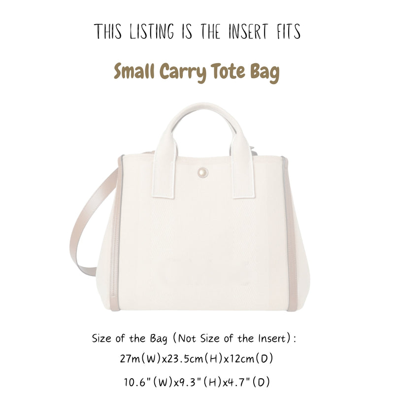 Organizer for [Small Carry Tote, Chloe] Bag Insert (Felt, with Detachable Zip Pouch)