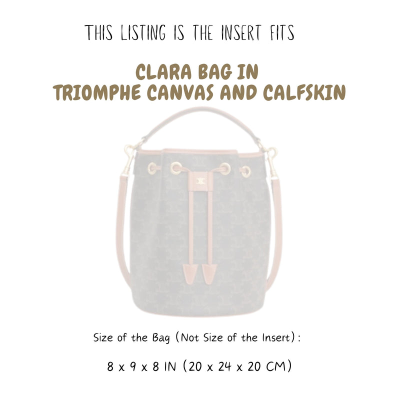 Organizer for [Clara Bag 20cm, Celine] Bag Insert (Felt, Long Zip and Open Compartment)