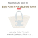 Organizer for [Classic Panier in Palm Leaves and Calfskin Teen, Celine] Bag Insert (Nylon, Zip Cover with Handle)