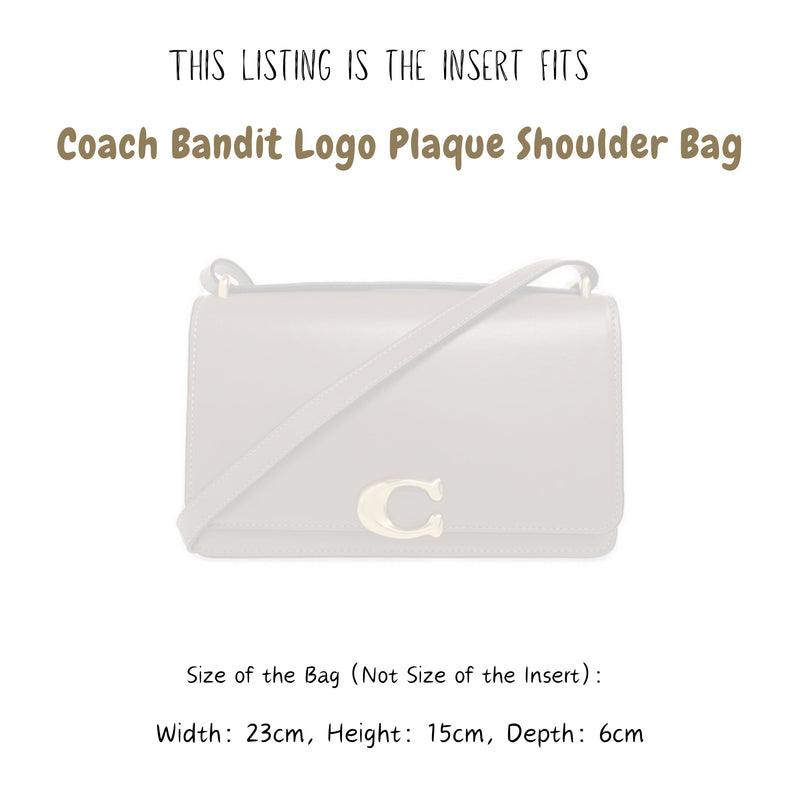 Organizer for [Bandit Shoulder Bag, Coach] Bag Insert (Velvet, Slim Shape)