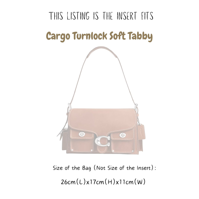Organizer for [Cargo Turnlock Soft Tabby, Coach] Bag Insert (Felt, Slim with Zip Pocket)