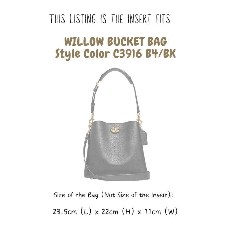 Organizer for [Willow Bucket Bag 24cm (C3916 B4/BK), Coach] Bag Insert (Velvet, A Pair of Inserts)