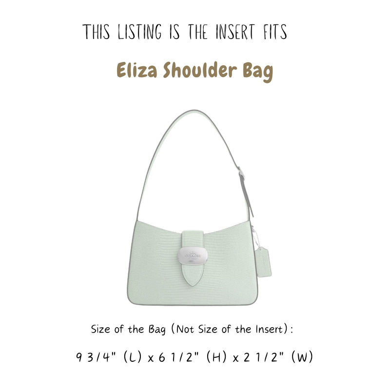 Organizer for [Eliza Shoulder Bag, Coach] Bag Insert (Velvet, Slim Shape)