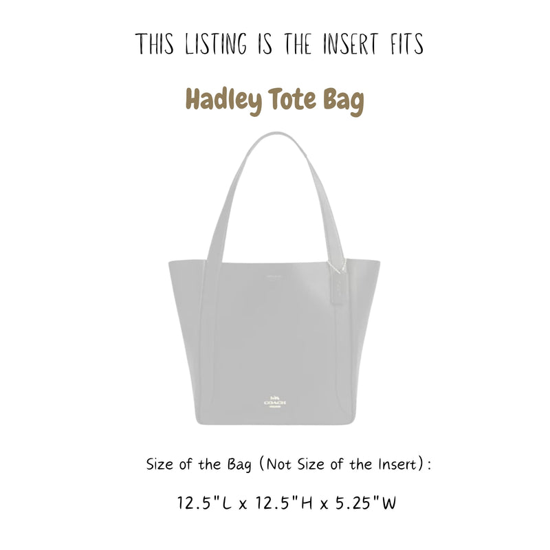 Organizer for [Hadley Tote Bag, Coach] Bag Insert (Silk, Long Zip and Open Compartment)