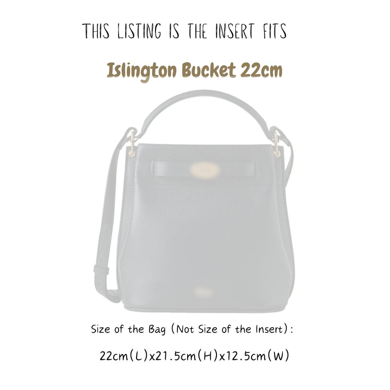 Organizer for [Islington Bucket 22cm, Mulberry] Bag Insert (Felt, Long Zip and Open Compartment)