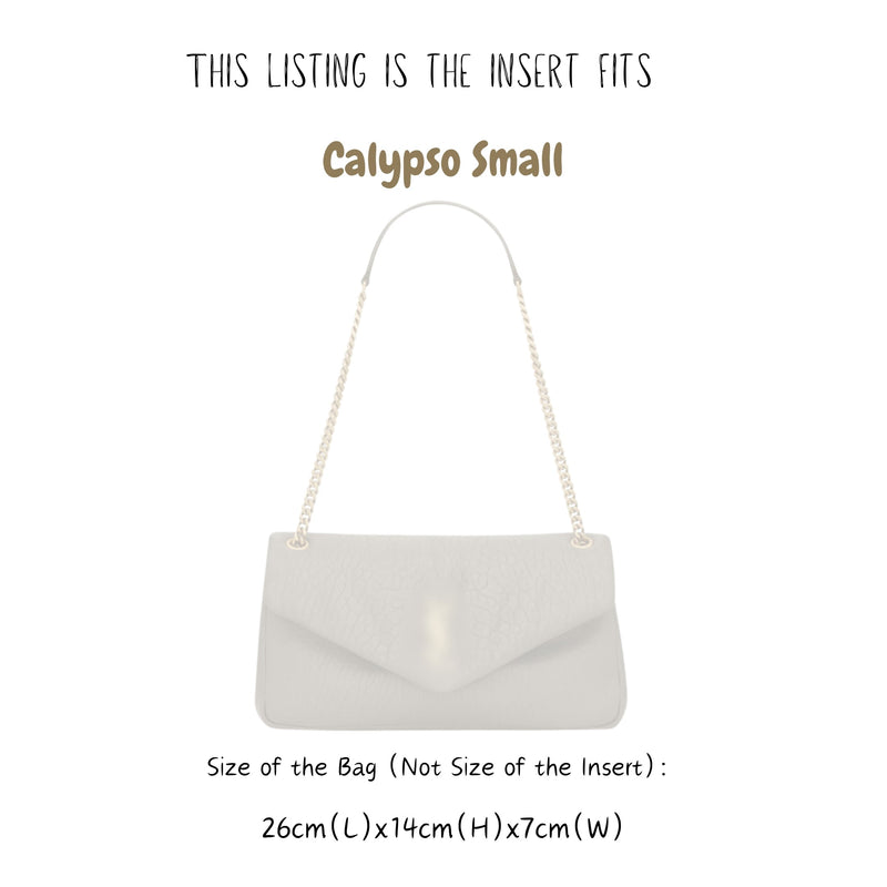 Organizer for [Calypso Small, Saint Laurent (YSL)] Bag Insert (Felt, Slim with Zip Pocket)