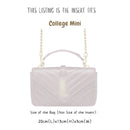 Organizer for [College Mini, Saint Laurent (YSL)] Bag Insert (Felt, Slim with Zip Pocket)