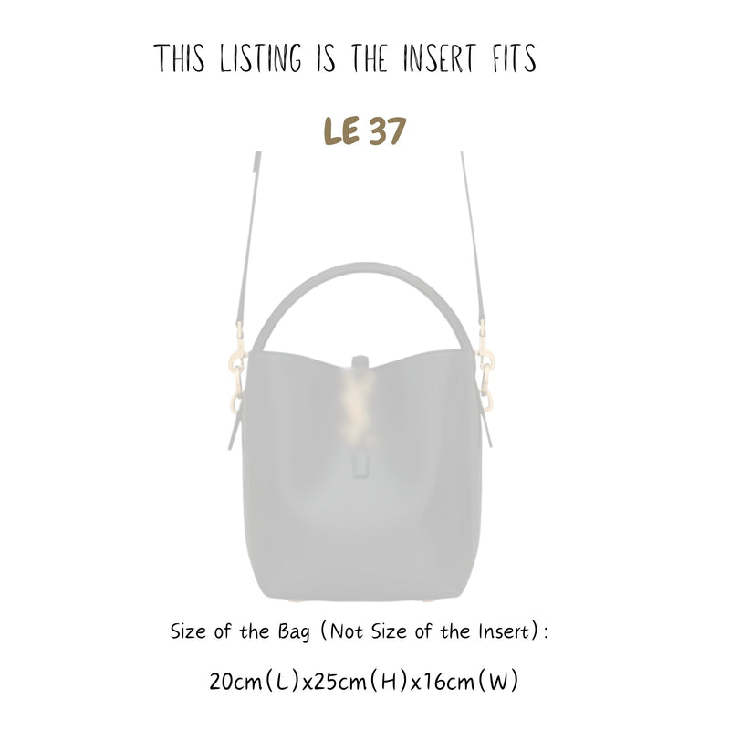 Organizer for [LE 37 20W 25H, Saint Laurent (YSL)] Bag Insert (Felt, Long Zip and Open Compartment)