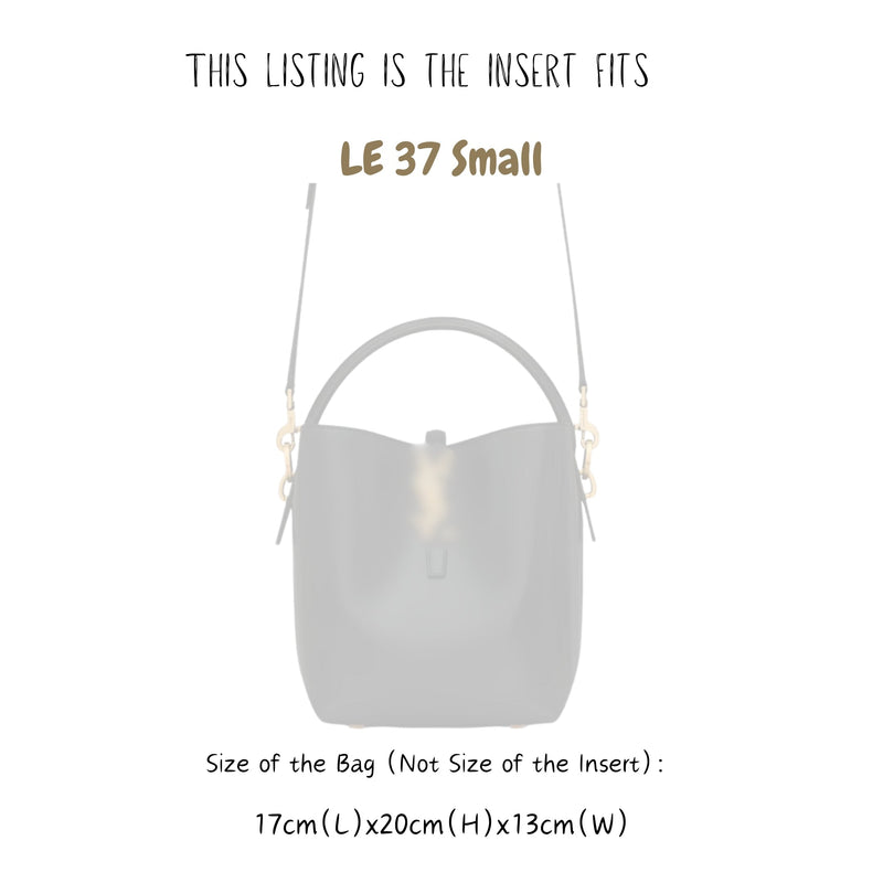 Organizer for [LE 37 Small, Saint Laurent (YSL)] Bag Insert (Felt, Long Zip and Open Compartment)