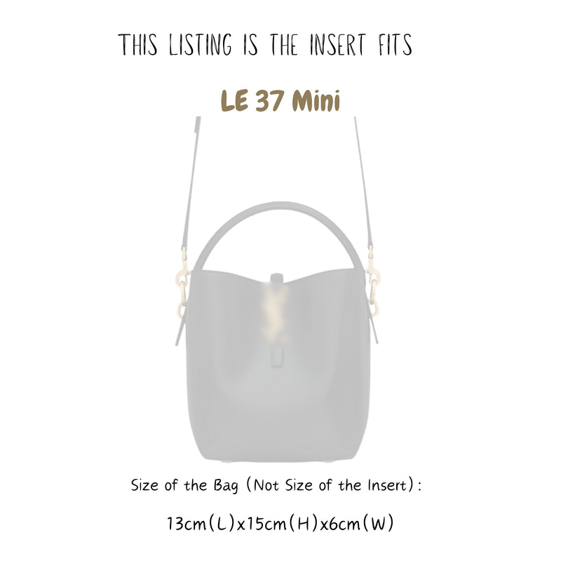 Organizer for [LE 37 Mini, Saint Laurent (YSL)] Bag Insert (Felt, Slim with Zip Pocket)
