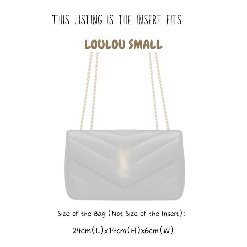 Organizer for [Small Loulou in Matelasse, Saint Laurent (YSL)] Bag Insert (Felt, Slim with Zip Pocket)