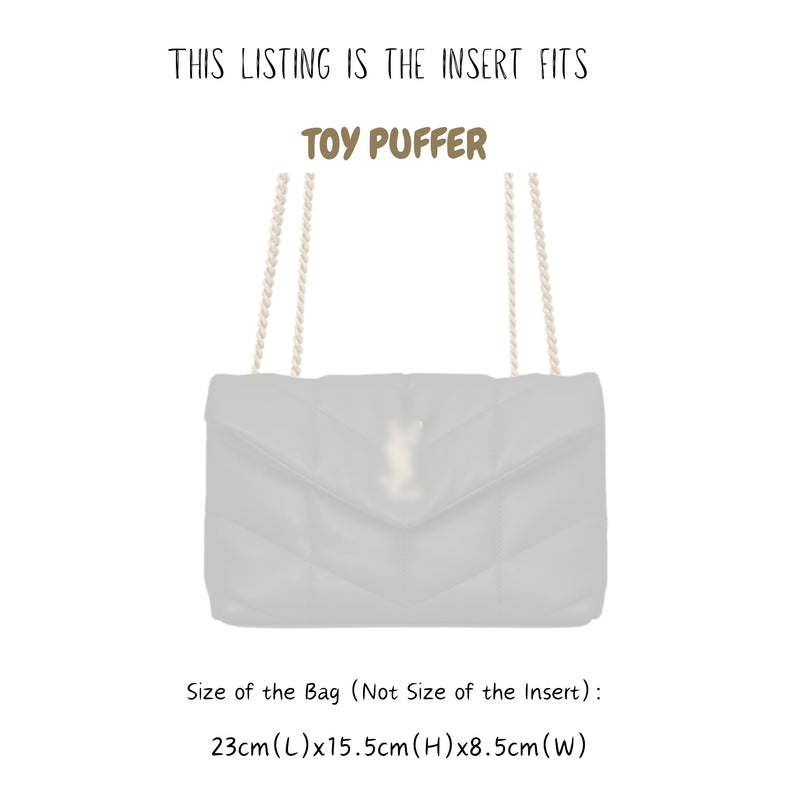 Organizer for [Toy Puffer, Saint Laurent (YSL)] Bag Insert (Felt, Slim with Zip Pocket)