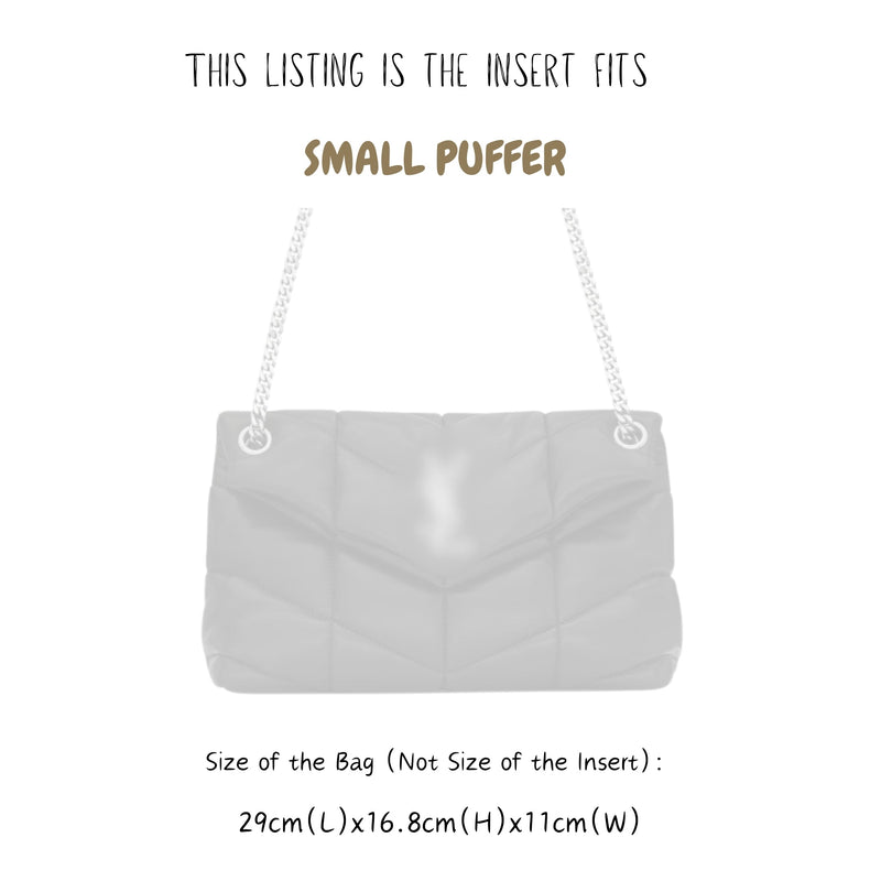 Organizer for [Small Puffer, Saint Laurent (YSL)] Bag Insert (Felt, Slim with Zip Pocket)