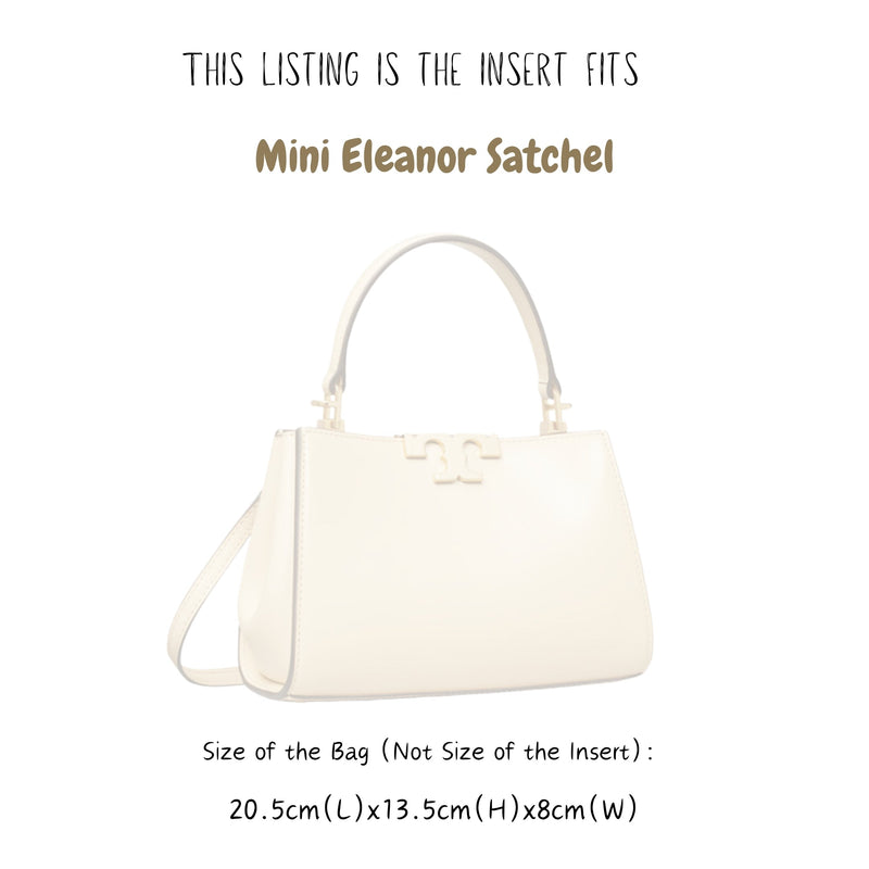 Organizer for [Mini Eleanor Satchel, Tory Burch] Bag Insert (Felt, Trapezoid Taper Shape)