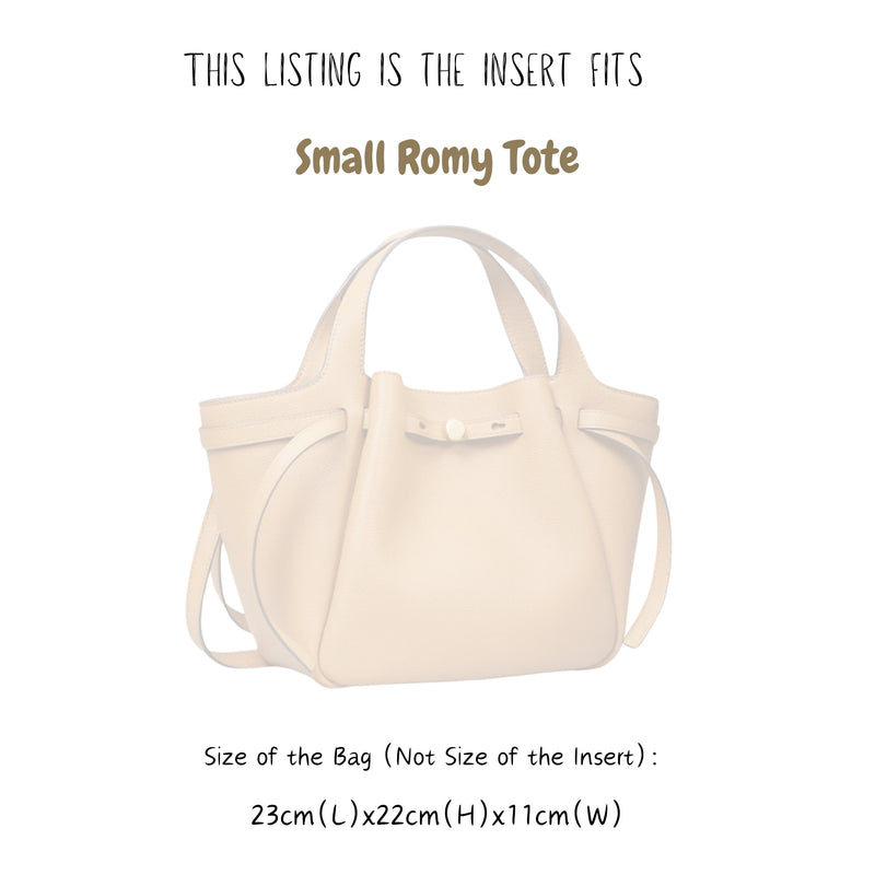 Organizer for [Small Romy Tote, Tory Burch] Bag Insert (Felt, Contour Fit)