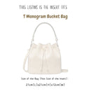 Organizer for [T Monogram Bucket Bag 21W 21H, Tory Burch] Bag Insert (Felt, Long Zip and Open Compartment)