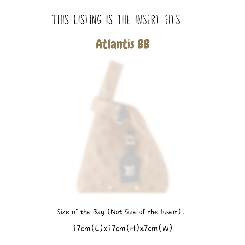 Organizer for [Atlantis BB, LV] Bag Insert (Felt, Slim with Zip Pocket)