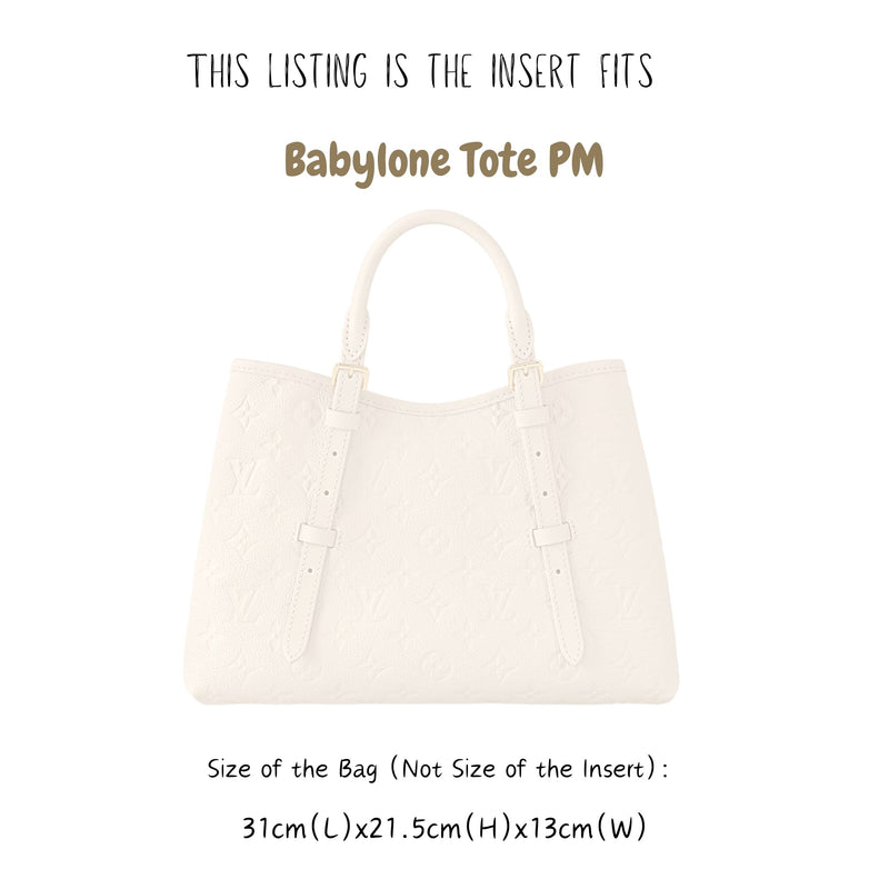 Organizer for [Babylone Tote PM, LV] Bag Insert (Felt, A Pair of Inserts)