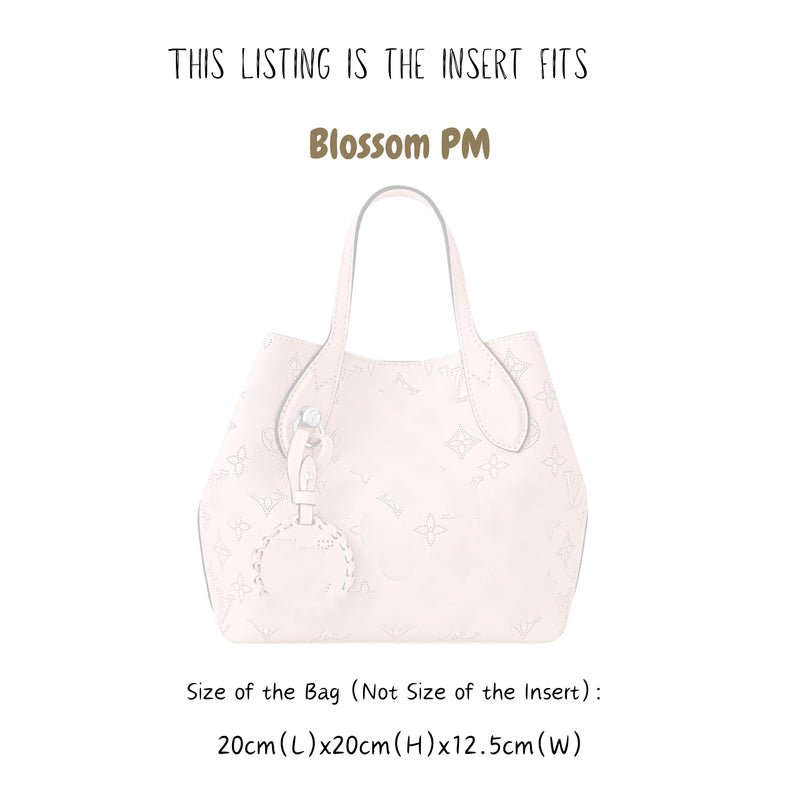 Organizer for [Blossom PM, LV] Bag Insert (Felt, Long Zip and Open Compartment)