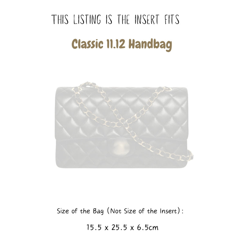 Organizer for [Classic 11.12 Handbag, Chanel] Bag Insert (Felt, Slim with Zip Pocket)