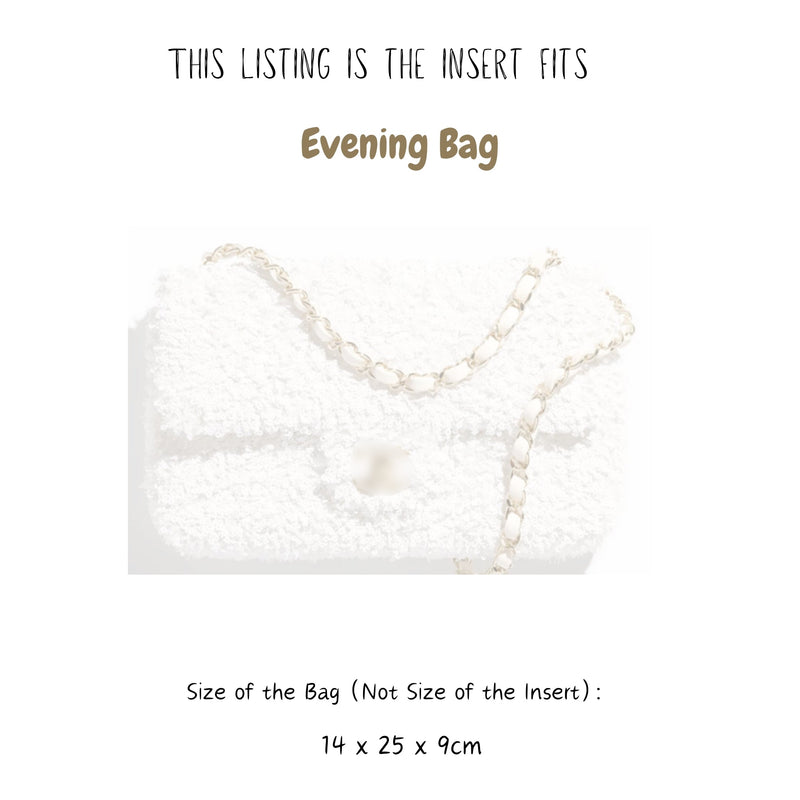 Organizer for [Evening Bag, Chanel] Bag Insert (Felt, Slim with Zip Pocket)