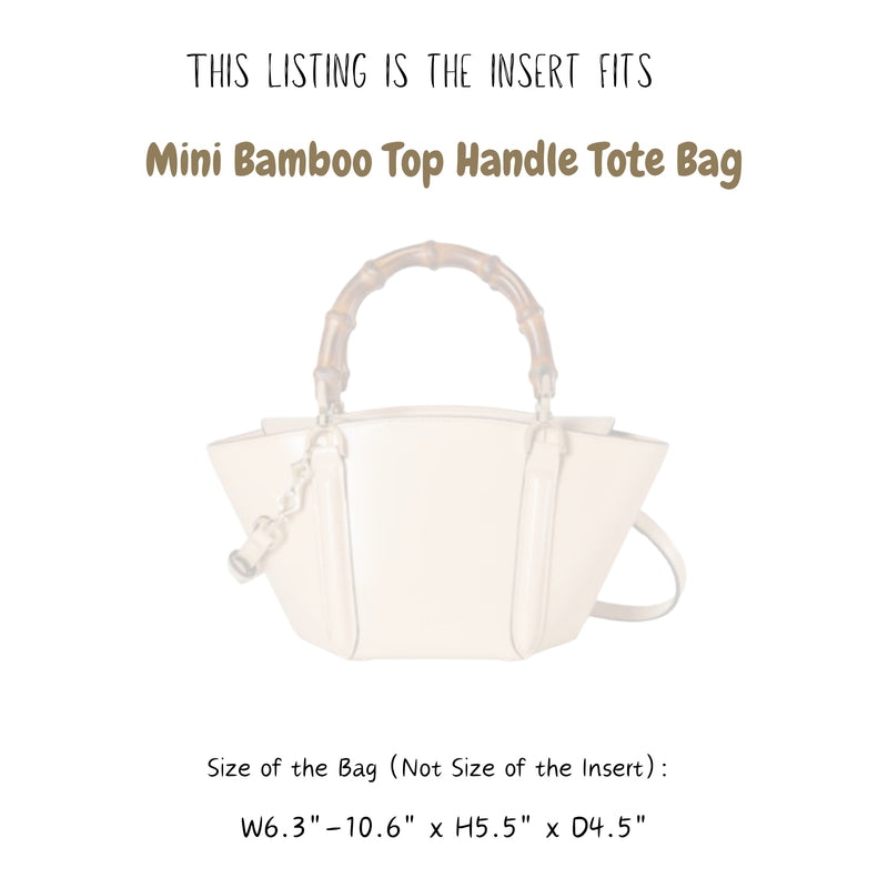 Organizer for [Mini bamboo top handle tote bag, Gucci] Bag Insert (Felt, Contour Fit)