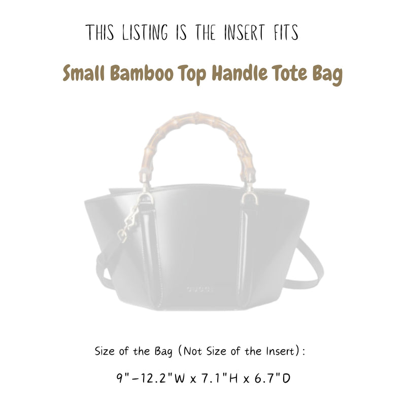 Organizer for [Small bamboo top handle tote bag, Gucci] Bag Insert (Felt, Contour Fit)